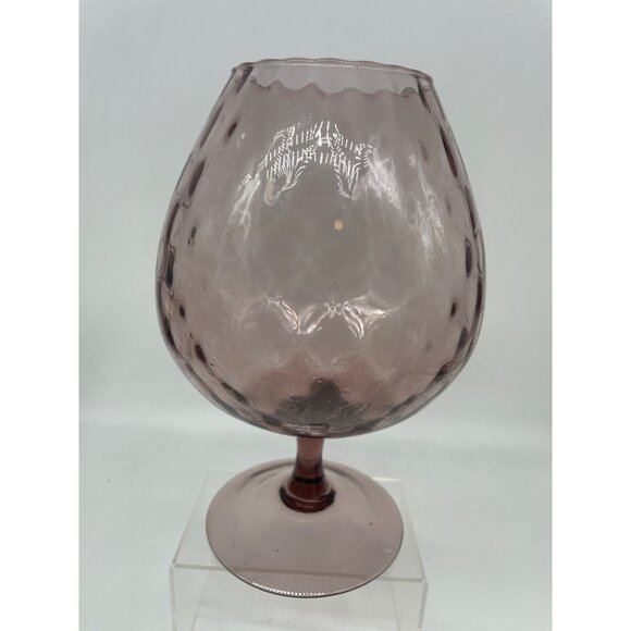 Amethyst Mid-Century Empoli Diamond Optic Brandy Glass Snifter